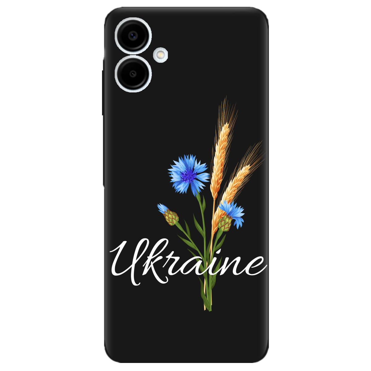 Чехол для Samsung Galaxy A06 черный матовый soft touch Незалежна Україна - фото 1 - Чехлы для телефонов