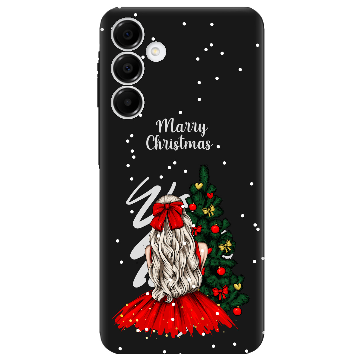 Чехол для Samsung Galaxy A16 черный матовый soft touch Beautiful christmas - фото 1 Чехол для Samsung Galaxy A16 черный матовый soft touch Beautiful christmas - фото 1 - Чехлы для телефонов