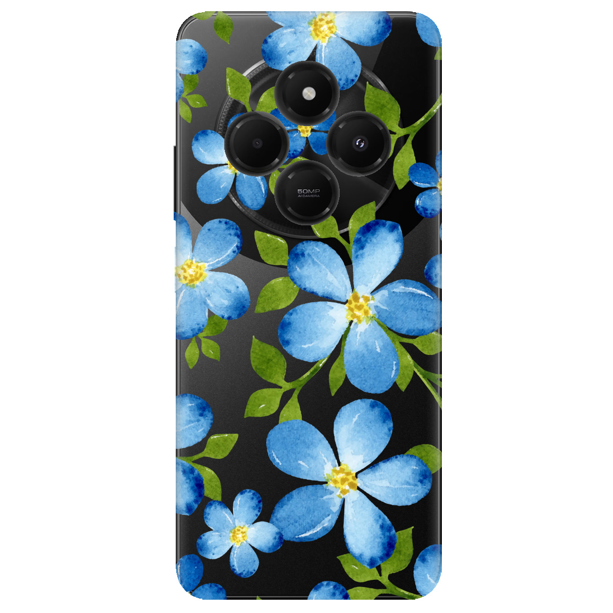 Чохол для Xiaomi Redmi 14C Flowers blue - фото 1 - Чохли для телефонів