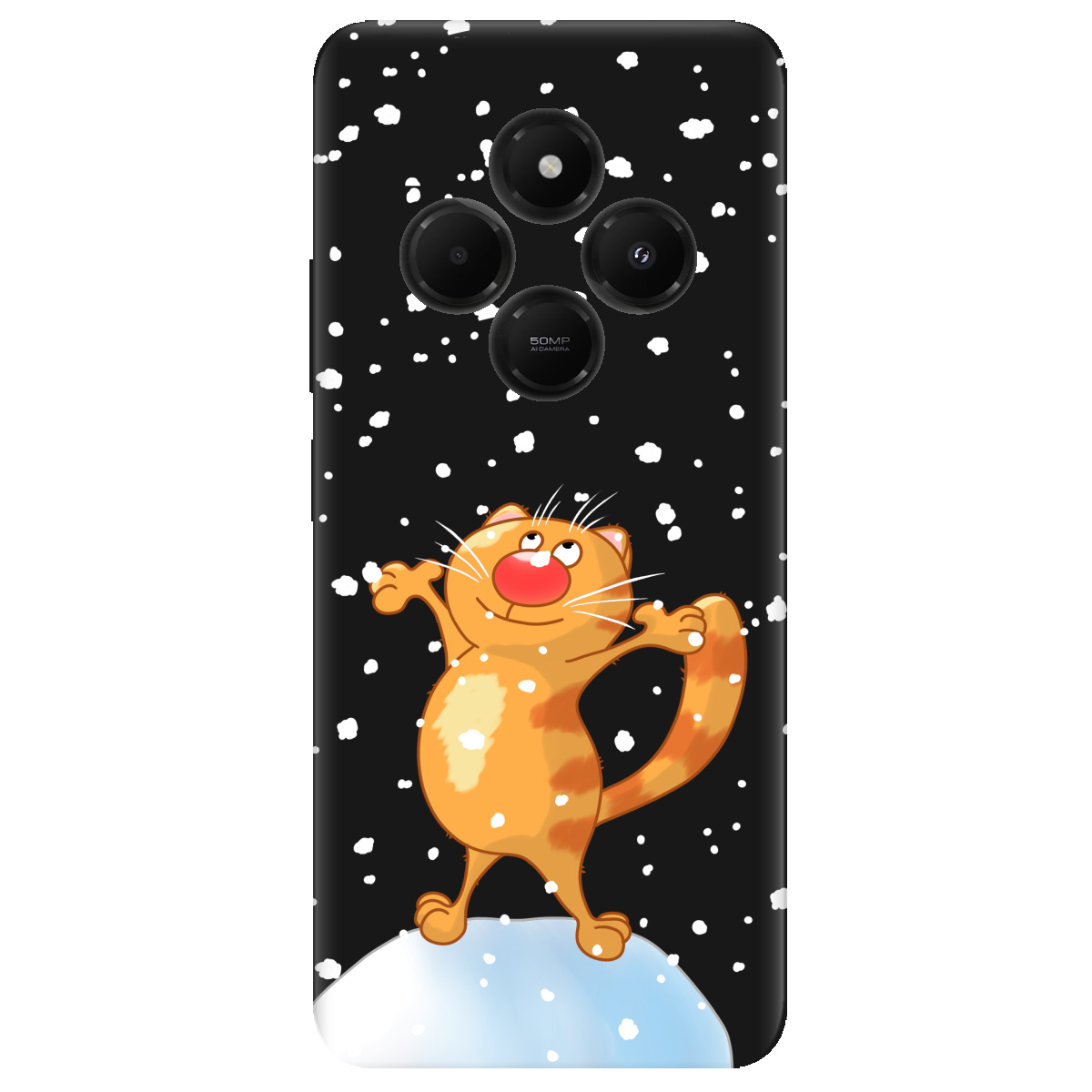 Чехол для Xiaomi Poco C75 черный матовый soft touch Be Happy - фото 1 - Чехлы для телефонов