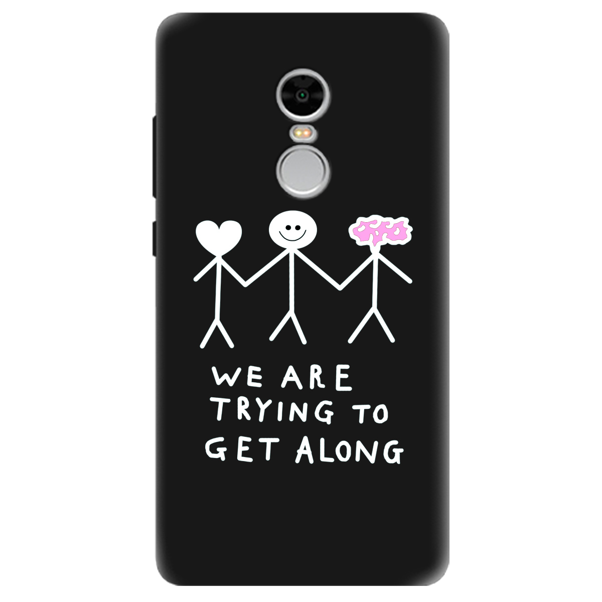 Чохол для Xiaomi Redmi Note 4 чорний матовий soft touch We are trying - фото 1 - Чохли для телефонів