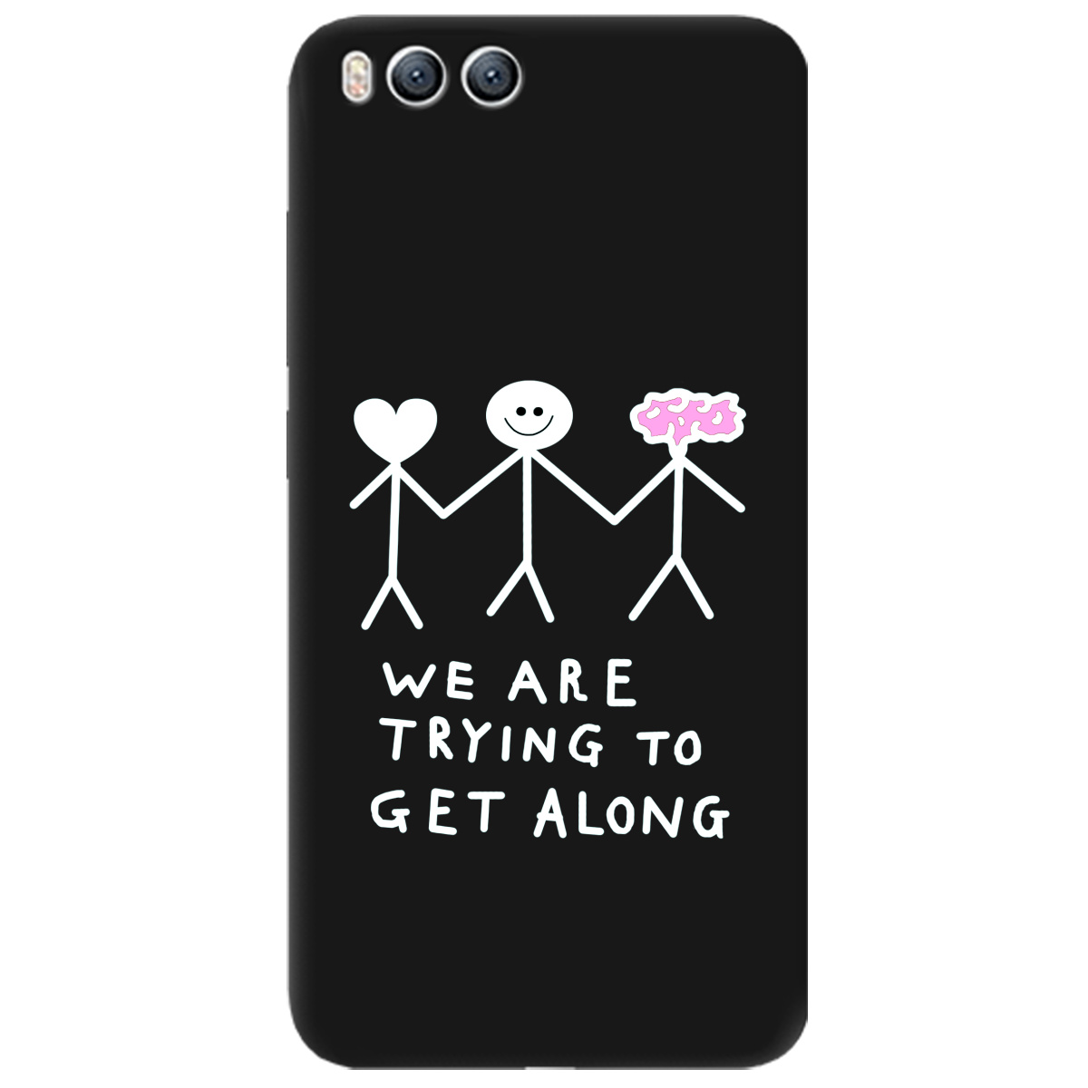 Чехол для Xiaomi Mi 6 черный матовый soft touch We are trying - фото 1 - Чехлы для телефонов