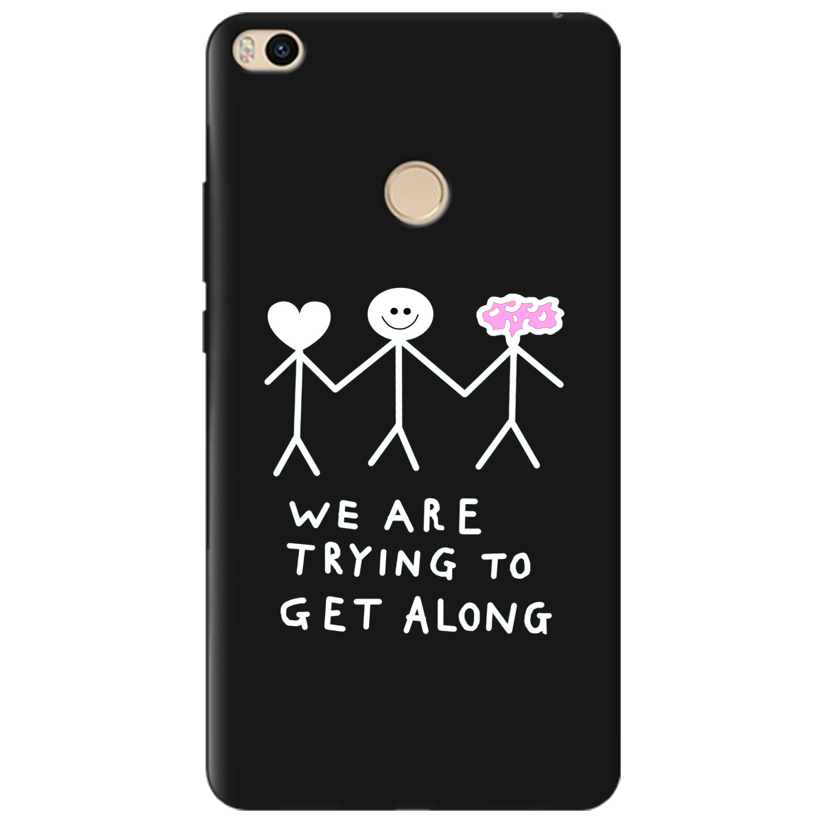 Чохол для Xiaomi Mi Max 2 чорний матовий soft touch We are trying - фото 1 - Чохли для телефонів