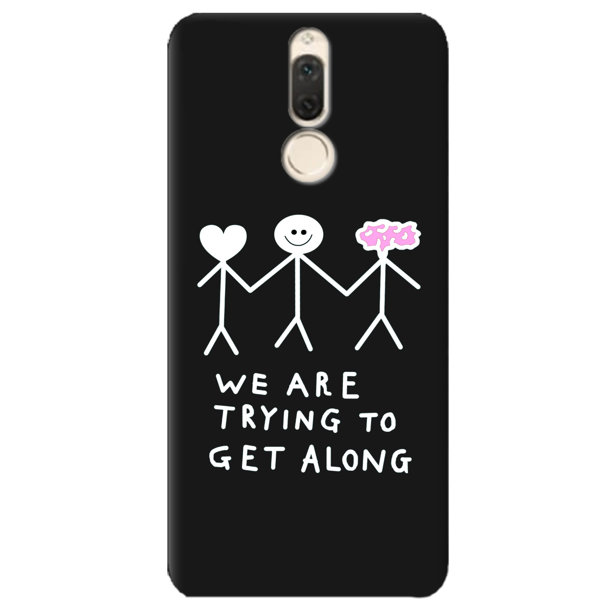 Чехол для Huawei Mate 10 Lite черный матовый soft touch We are trying - фото 1 - Чехлы для телефонов