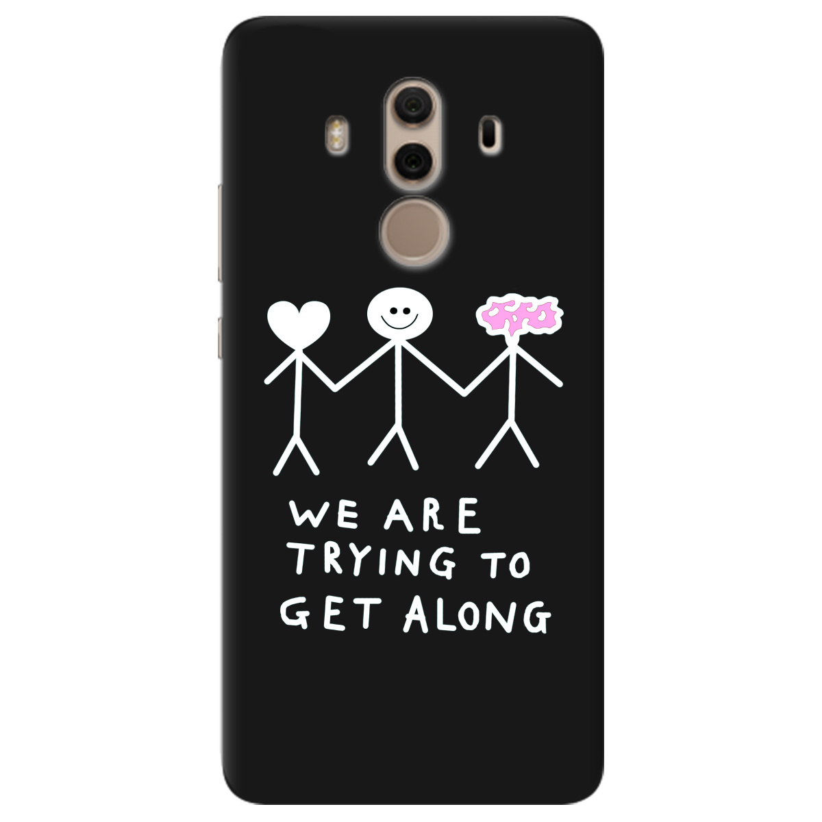 Чохол для Huawei Mate 10 Pro чорний матовий soft touch We are trying - фото 1 - Чохли для телефонів