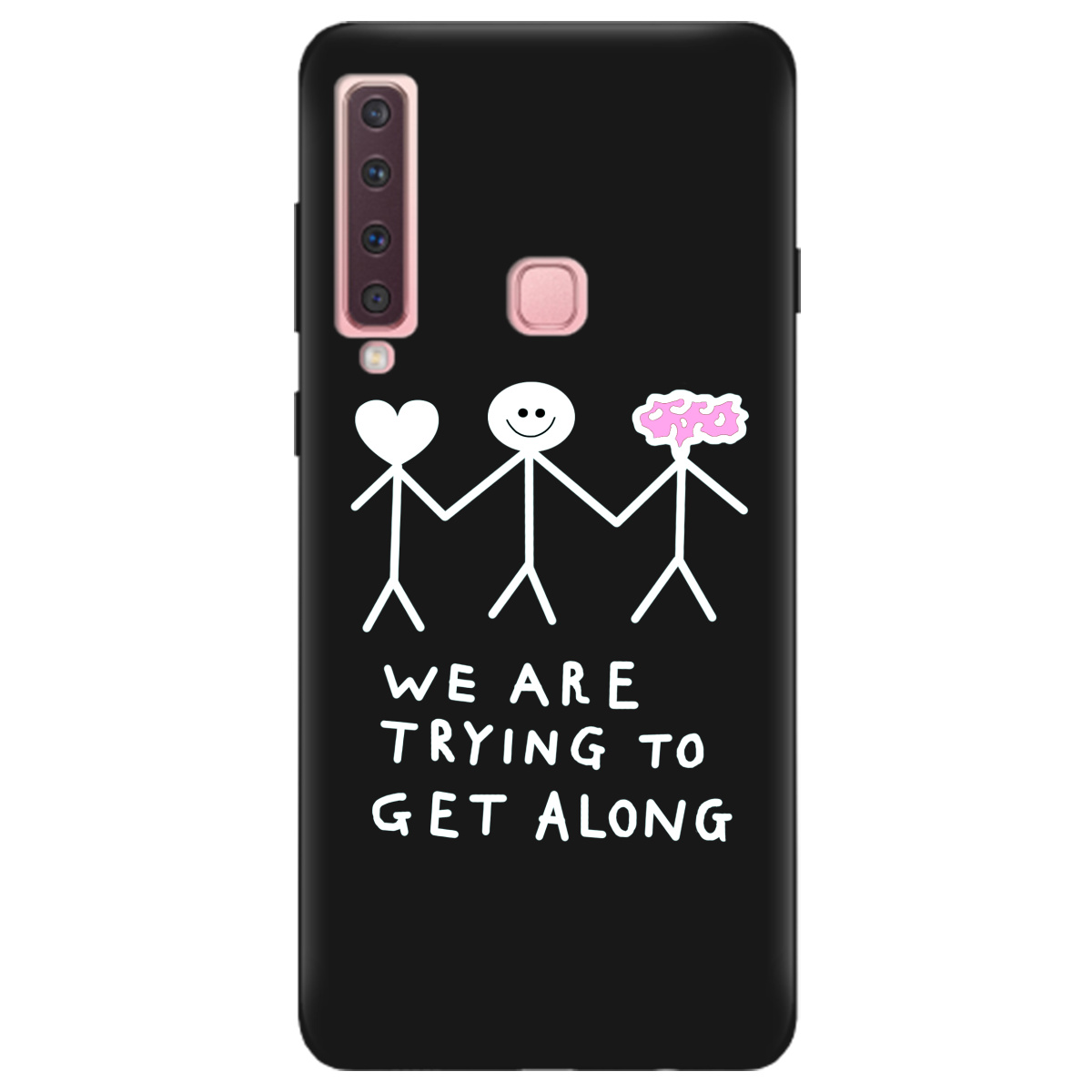 Чохол для Samsung Galaxy A9 2018 чорний матовий soft touch We are trying - фото 1 - Чохли для телефонів