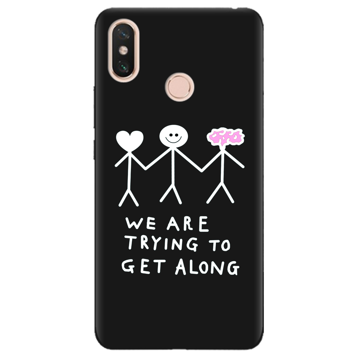 Чехол для Xiaomi Mi Max 3 черный матовый soft touch We are trying - фото 1 - Чехлы для телефонов