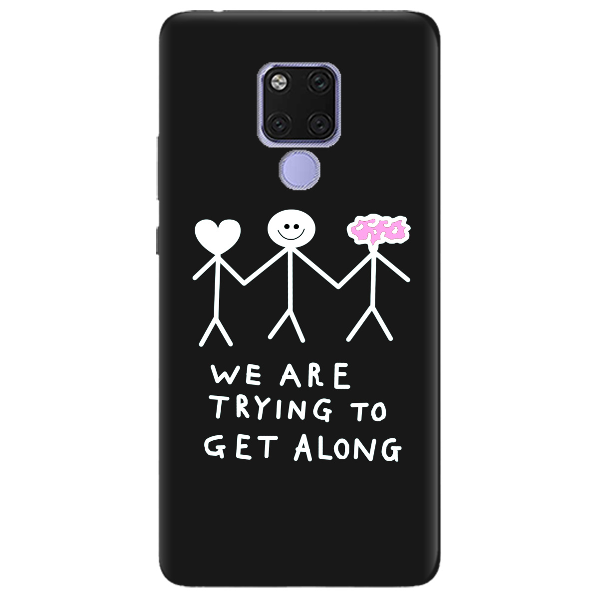 Чехол для Huawei Mate 20 черный матовый soft touch We are trying - фото 1 - Чехлы для телефонов