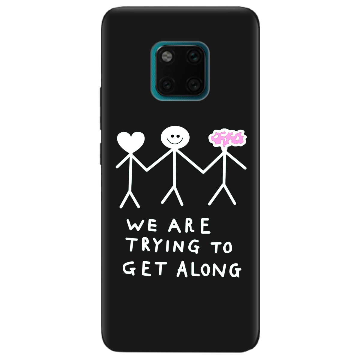 Чехол для Huawei Mate 20 Pro черный матовый soft touch We are trying - фото 1 - Чехлы для телефонов