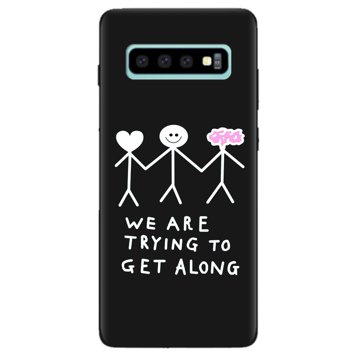 Чохол для Samsung Galaxy S10 Plus чорний матовий soft touch We are trying - фото 1 - Чохли для телефонів