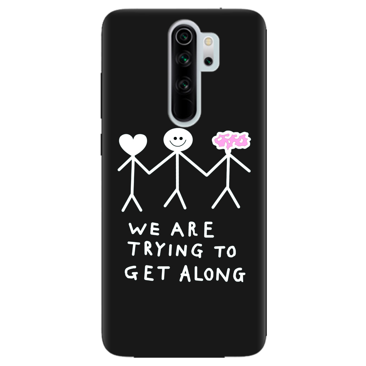 Чехол для Xiaomi Redmi Note 8 Pro черный матовый soft touch We are trying - фото 1 Чехол для Xiaomi Redmi Note 8 Pro черный матовый soft touch We are trying - фото 1 - Чехлы для телефонов