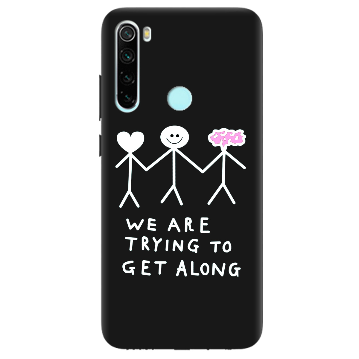 Чохол для Xiaomi Redmi Note 8T чорний матовий soft touch We are trying - фото 1 - Чохли для телефонів