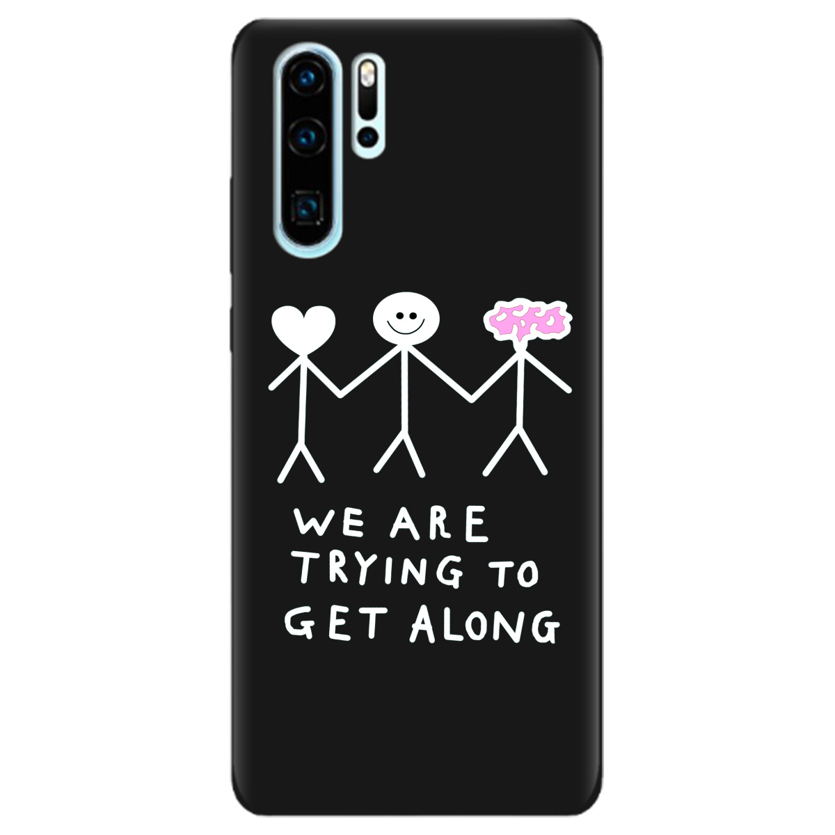Чохол для Huawei P30 Pro чорний матовий soft touch We are trying - фото 1 - Чохли для телефонів