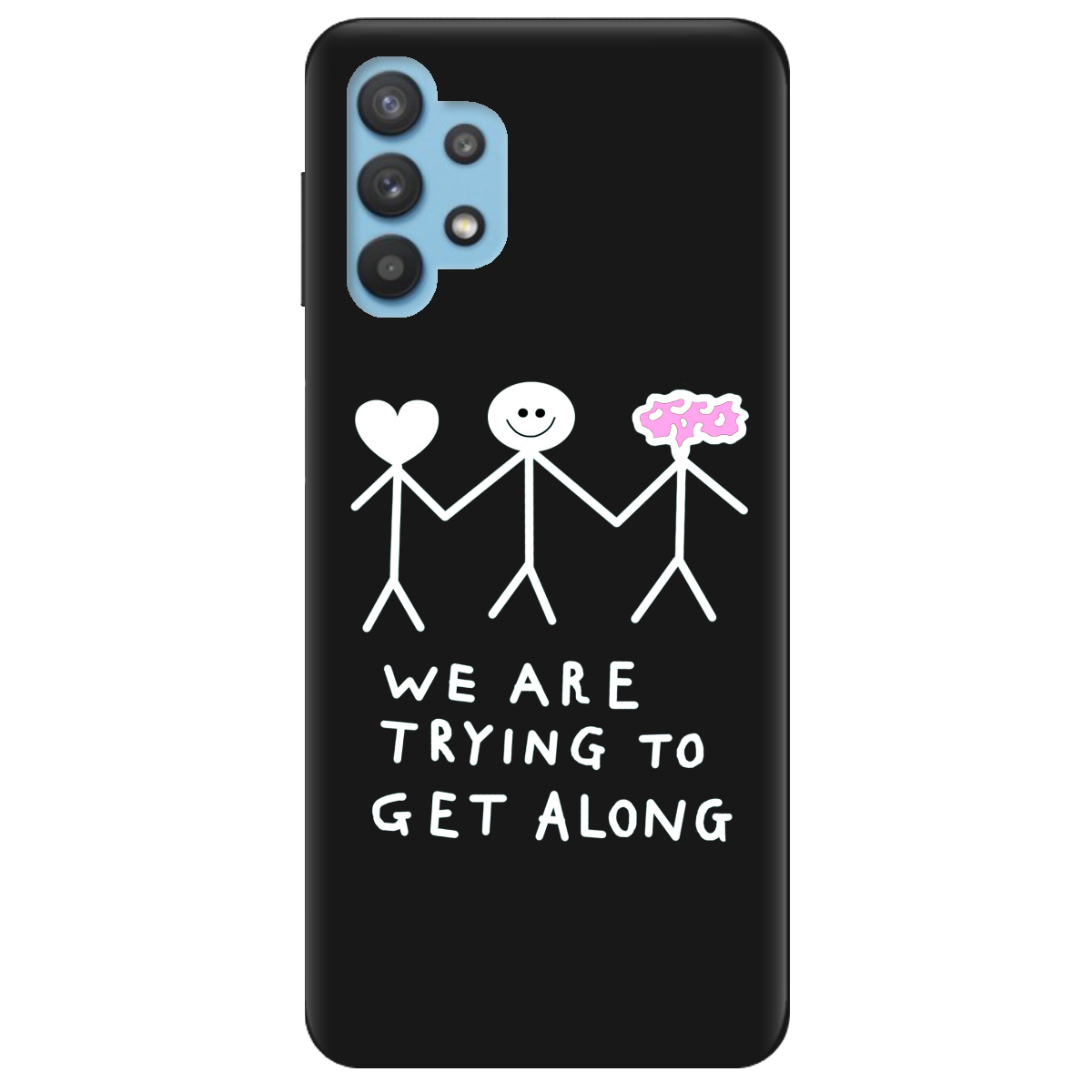 Чохол для Samsung Galaxy A32 4G чорний матовий soft touch We are trying - фото 1 Чохол для Samsung Galaxy A32 4G чорний матовий soft touch We are trying - фото 1 - Чохли для телефонів
