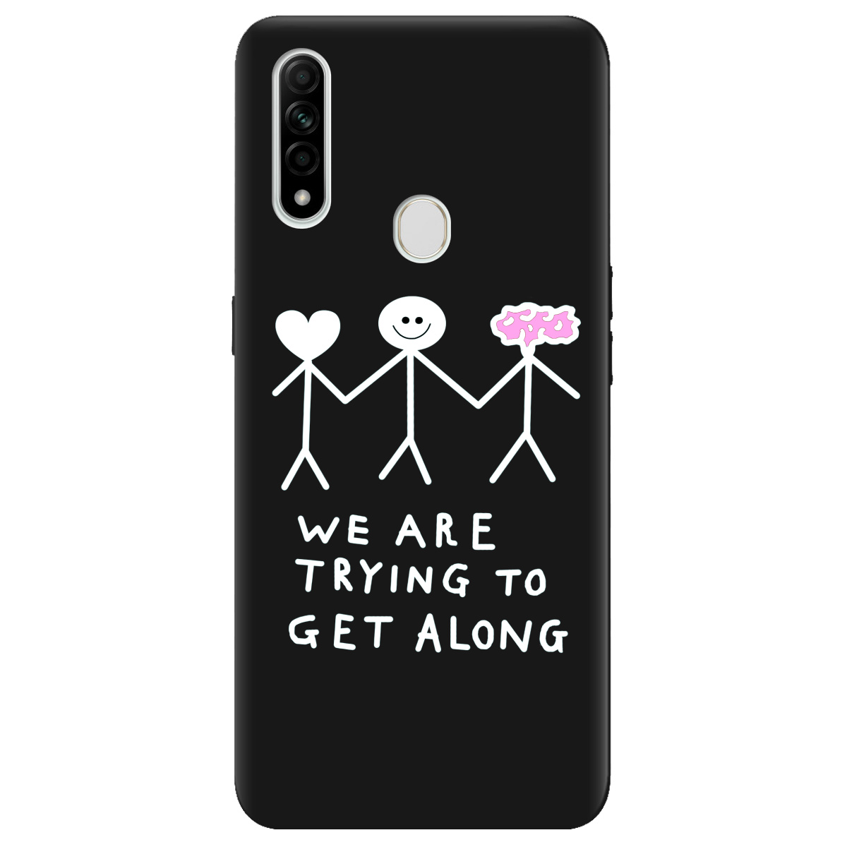 Чохол для Oppo A31 чорний матовий soft touch We are trying - фото 1 - Чохли для телефонів