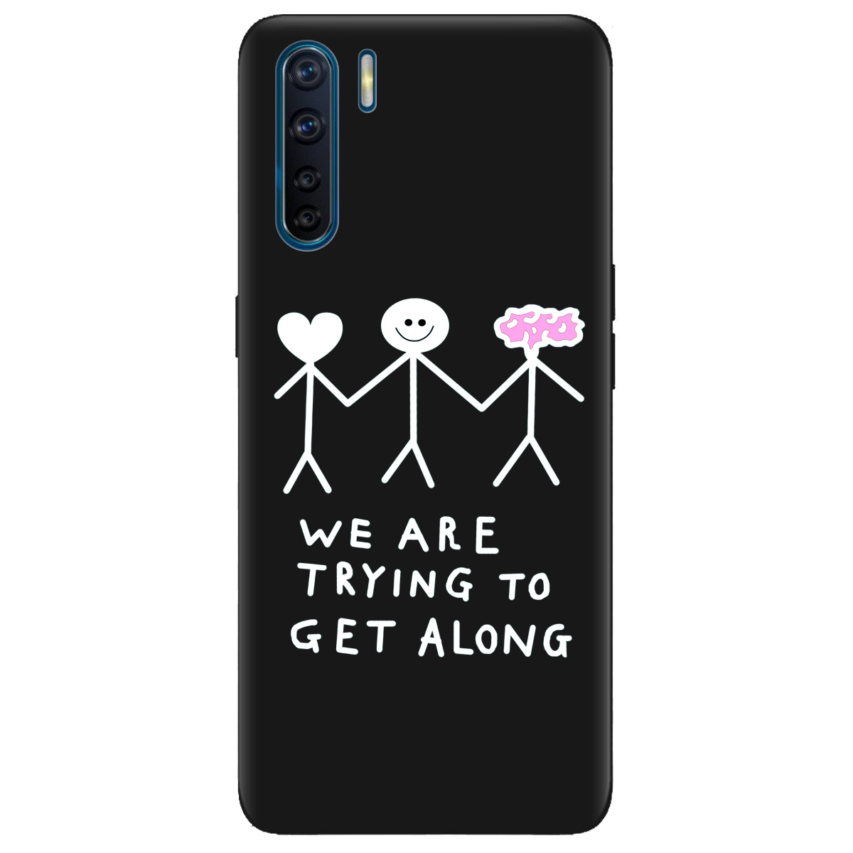 Чохол для Oppo A91 чорний матовий soft touch We are trying - фото 1 Чохол для Oppo A91 чорний матовий soft touch We are trying - фото 1 - Чохли для телефонів