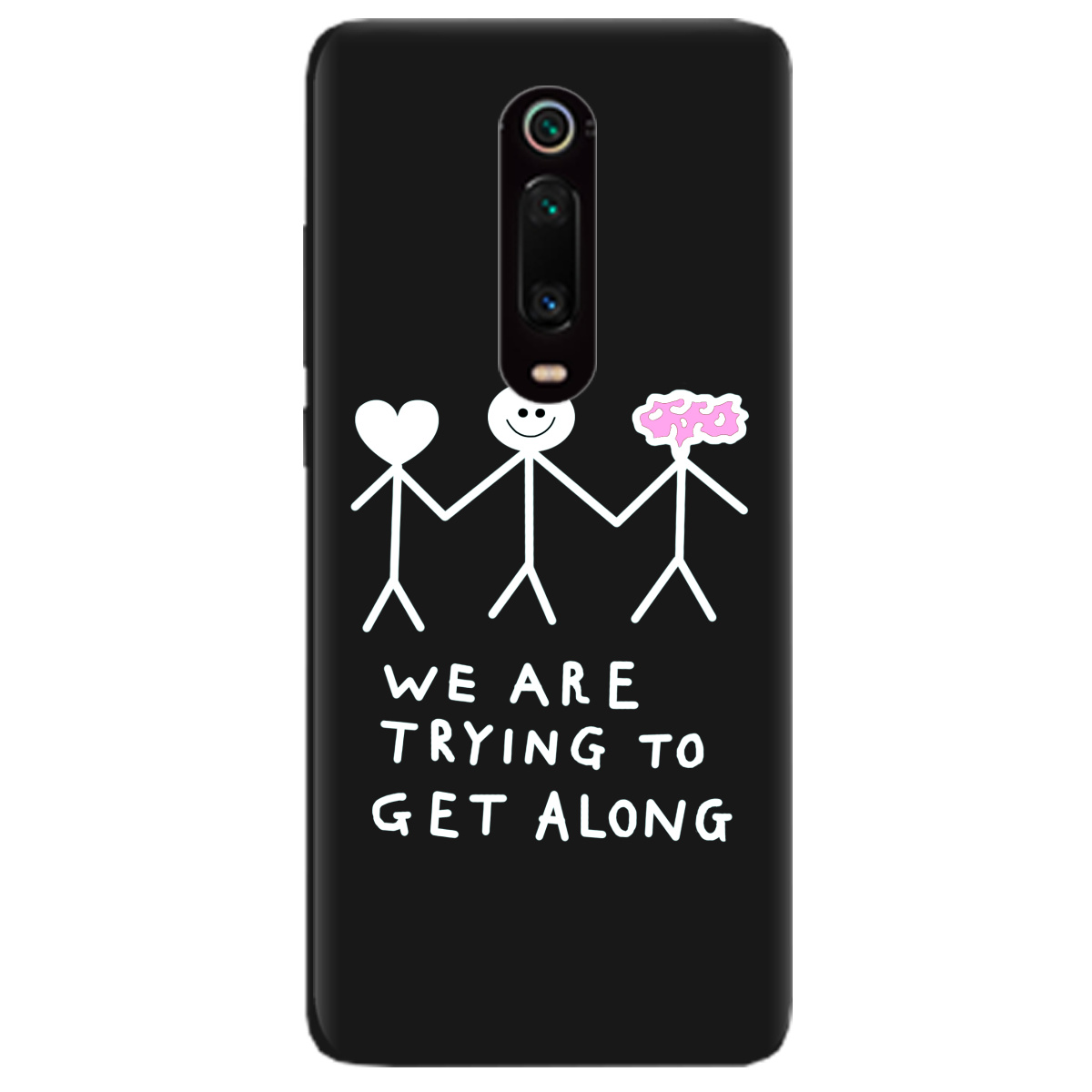 Чехол для Xiaomi Mi 9T черный матовый soft touch We are trying - фото 1 - Чехлы для телефонов