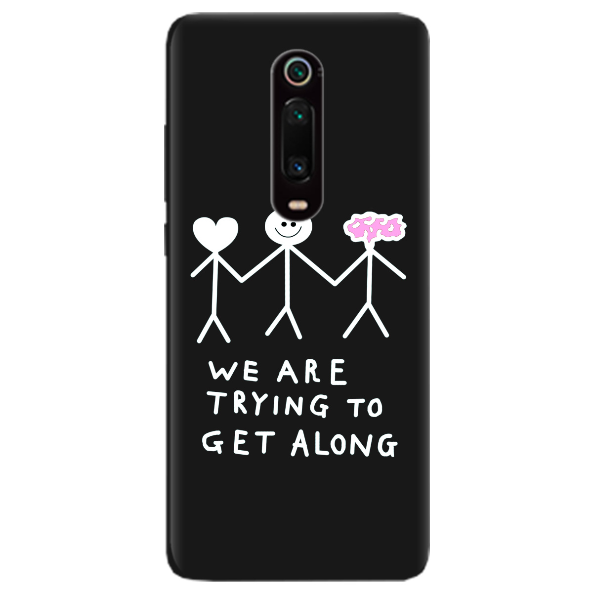 Чохол для Xiaomi Mi 9T Pro чорний матовий soft touch We are trying - фото 1 - Чохли для телефонів