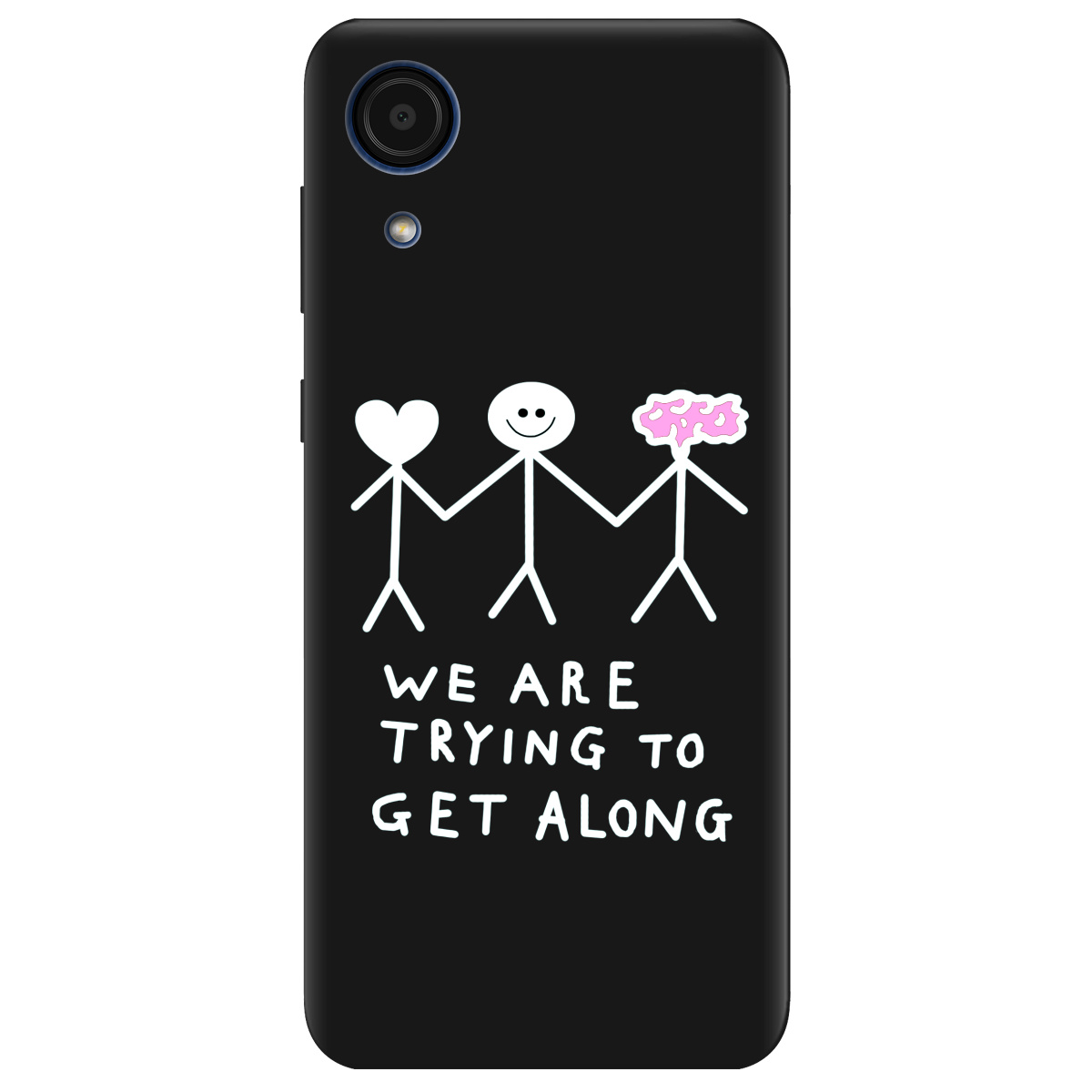 Чохол для Samsung Galaxy А03 Core чорний матовий soft touch We are trying - фото 1 Чохол для Samsung Galaxy А03 Core чорний матовий soft touch We are trying - фото 1 - Чохли для телефонів