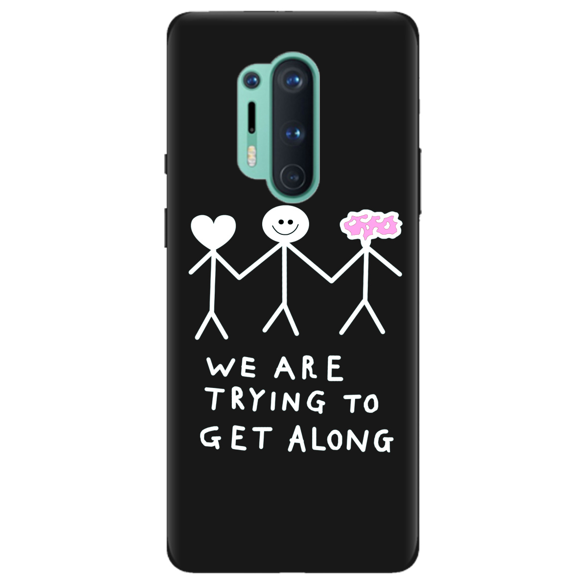 Чехол для OnePlus 8 Pro черный матовый soft touch We are trying - фото 1 - Чехлы для телефонов