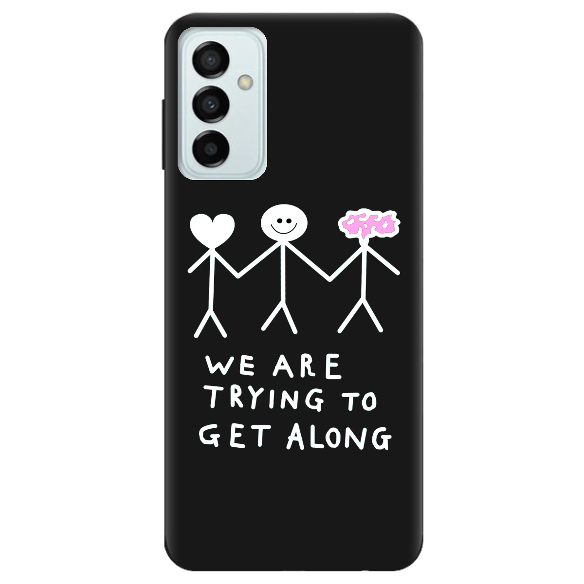 Чохол для Samsung Galaxy M13 4G чорний матовий soft touch We are trying - фото 1 Чохол для Samsung Galaxy M13 4G чорний матовий soft touch We are trying - фото 1 - Чохли для телефонів