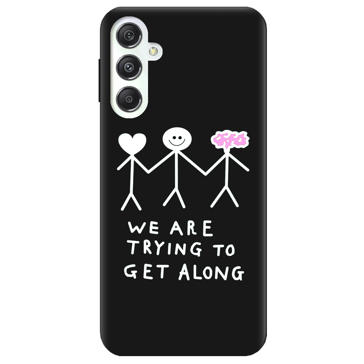 Чохол для Samsung Galaxy M34 5G чорний матовий soft touch We are trying - фото 1 - Чохли для телефонів