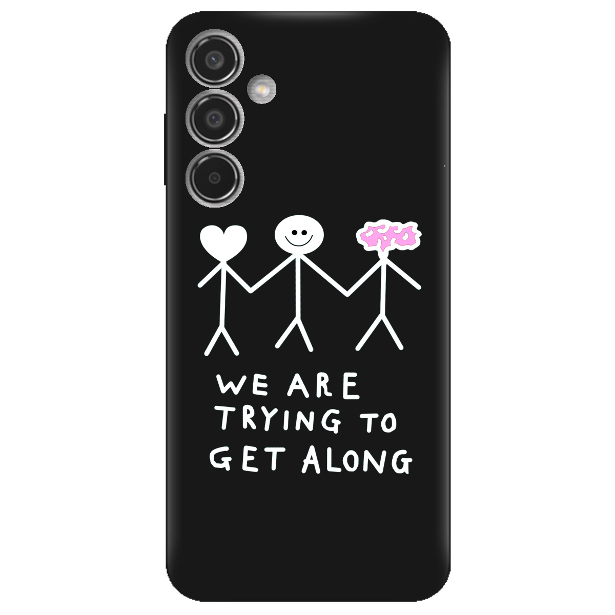 Чехол для Samsung Galaxy M35 5G черный матовый soft touch We are trying - фото 1 - Чехлы для телефонов