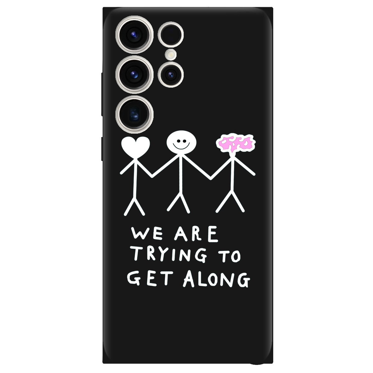 Чохол для Samsung Galaxy S25 Ultra чорний матовий soft touch We are trying - фото 1 - Чохли для телефонів