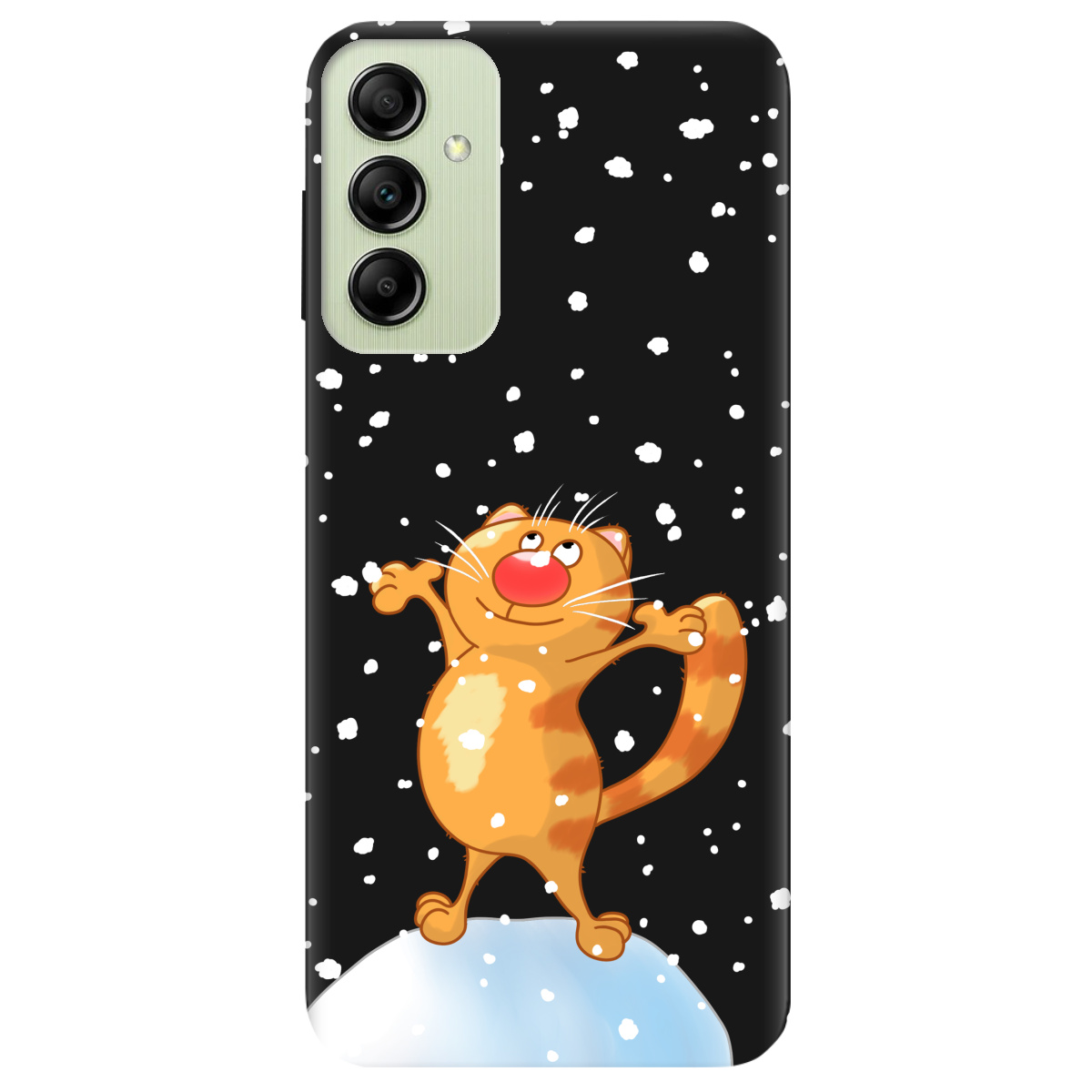 Чехол для Samsung Galaxy A14 черный матовый soft touch Be Happy - фото 1 - Чехлы для телефонов