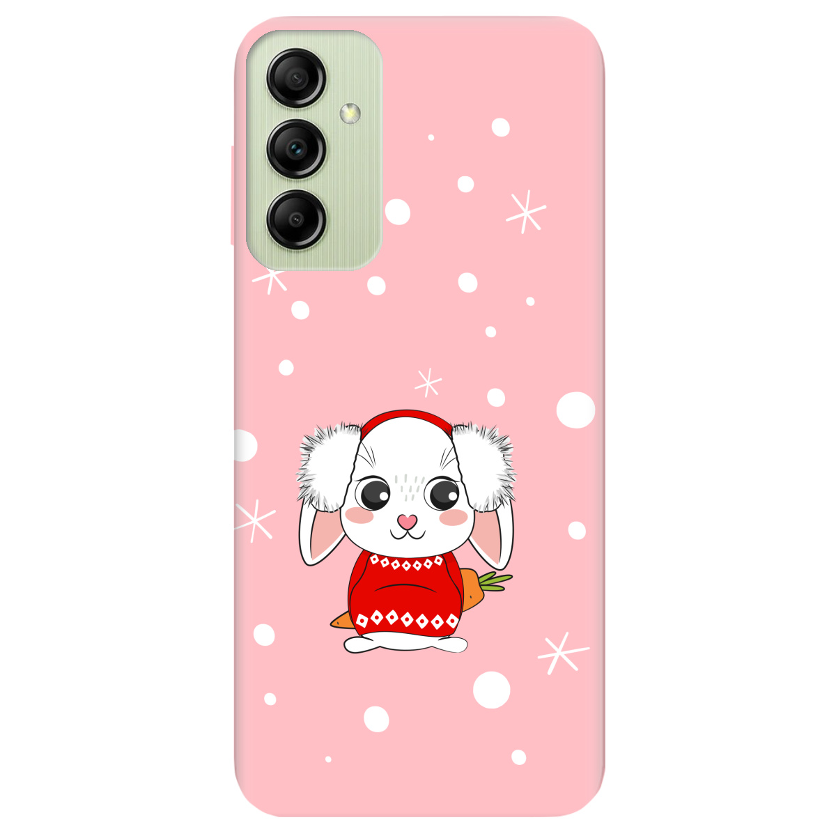 Чехол для Samsung Galaxy A14 нежно-розовый матовый soft touch My bunny - фото 1 - Чехлы для телефонов