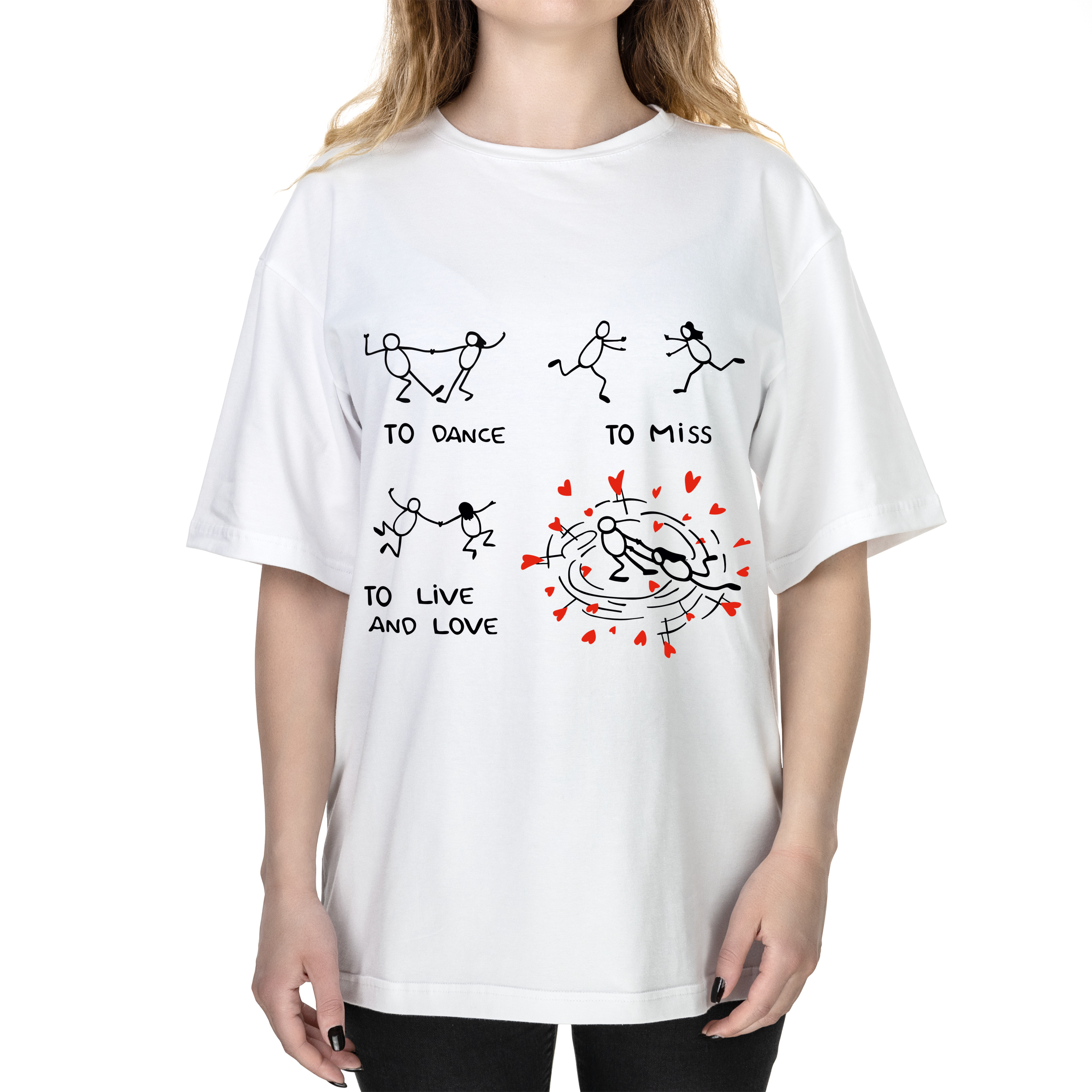 Футболка женская оверсайз белая хлопок/эластан А3 размера Вихор кохання L - фото 1 - Футболки