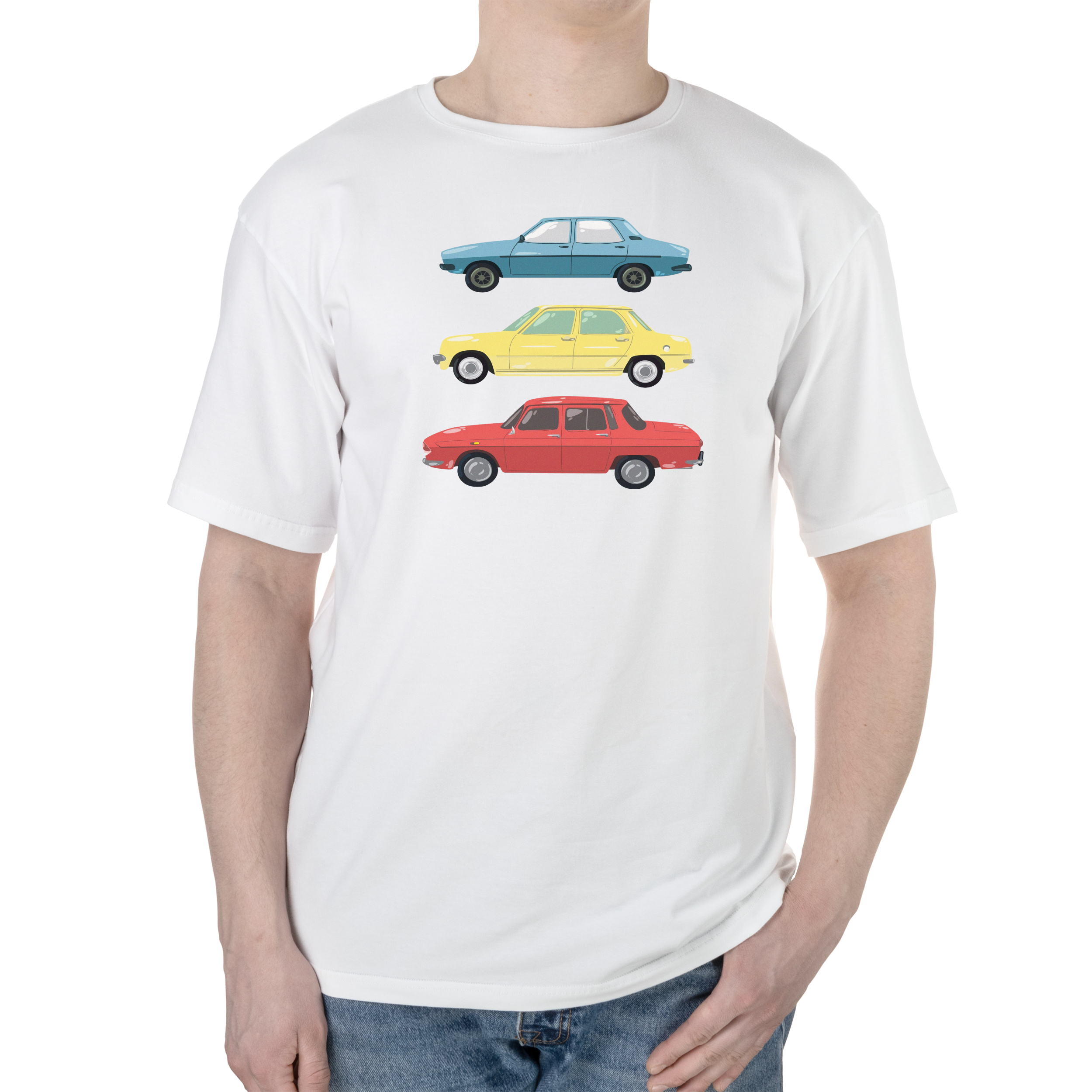 Футболка чоловіча оверсайз біла бавовна/еластан А4 розміру Легенди доріг XXXL - фото 1 - Футболки