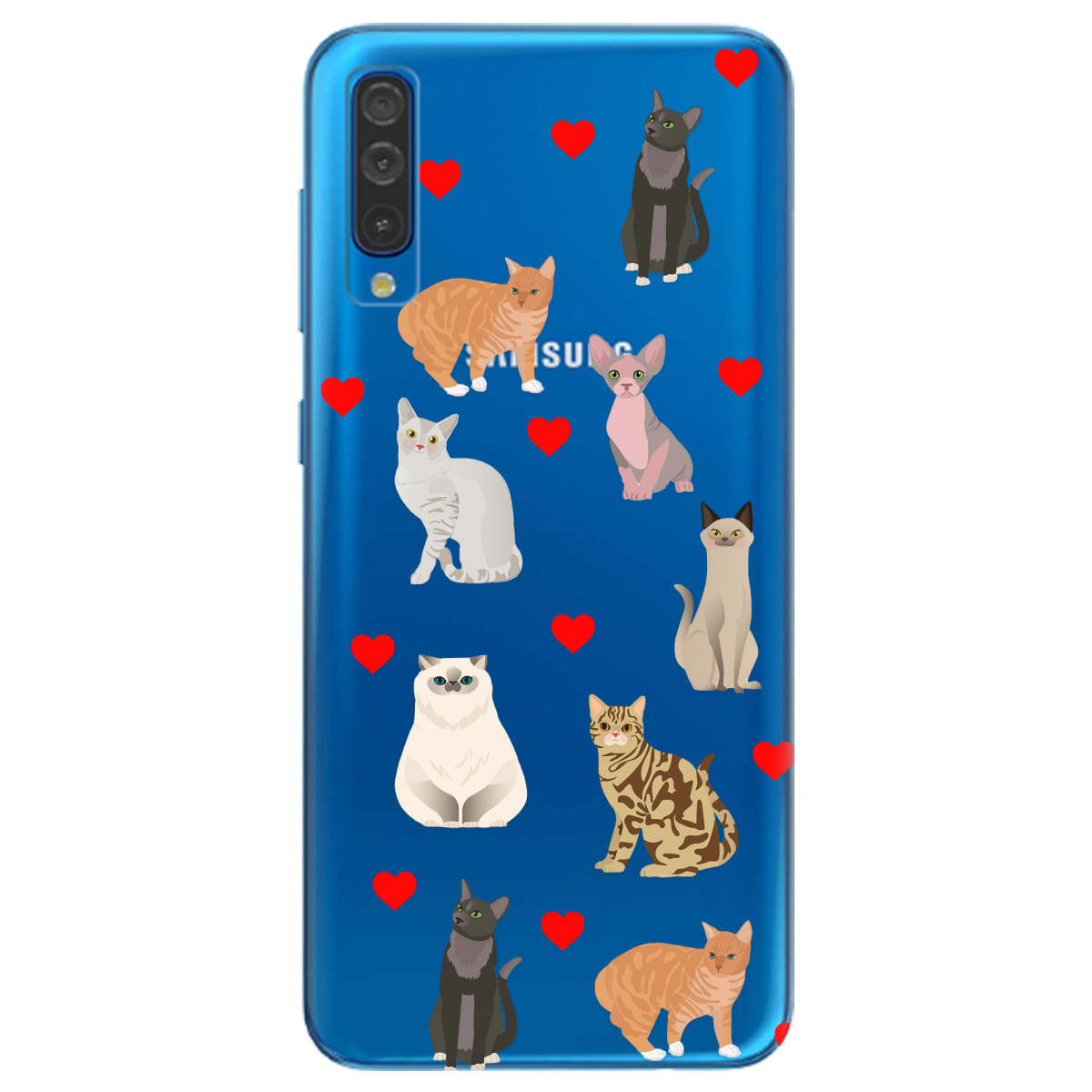 Чохол для Samsung Galaxy A50 Любов у кожному мяу - фото 1 Чохол для Samsung Galaxy A50 Любов у кожному мяу - фото 1 - Чохли для телефонів