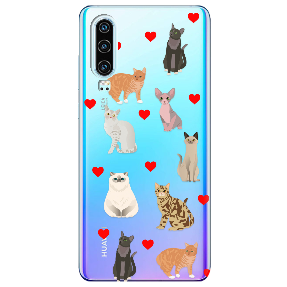 Чохол для Huawei P30 Любов у кожному мяу - фото 1 - Чохли для телефонів