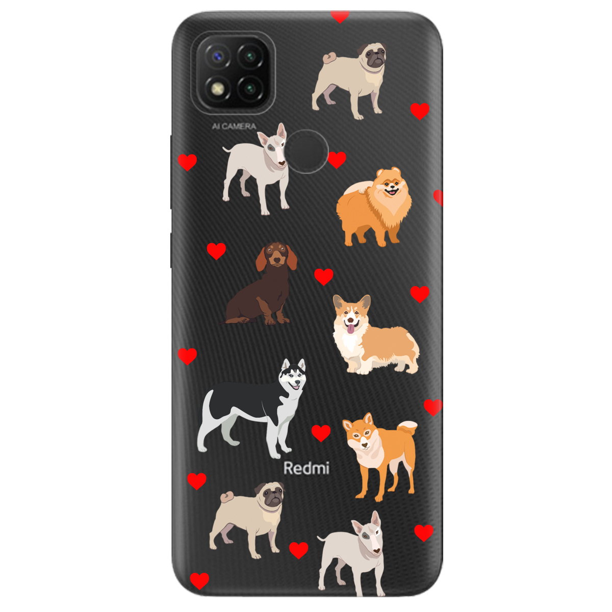 Чохол для Xiaomi Redmi 9C Любов у кожному гав - фото 1 Чохол для Xiaomi Redmi 9C Любов у кожному гав - фото 1 - Чохли для телефонів