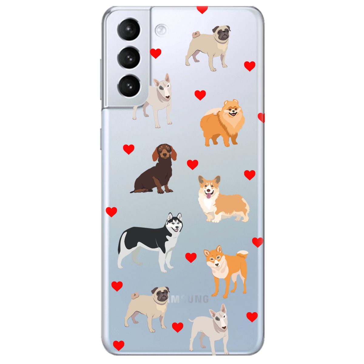 Чехол для Samsung Galaxy S21 Plus Любов у кожному гав - фото 1 Чехол для Samsung Galaxy S21 Plus Любов у кожному гав - фото 1 - Чехлы для телефонов