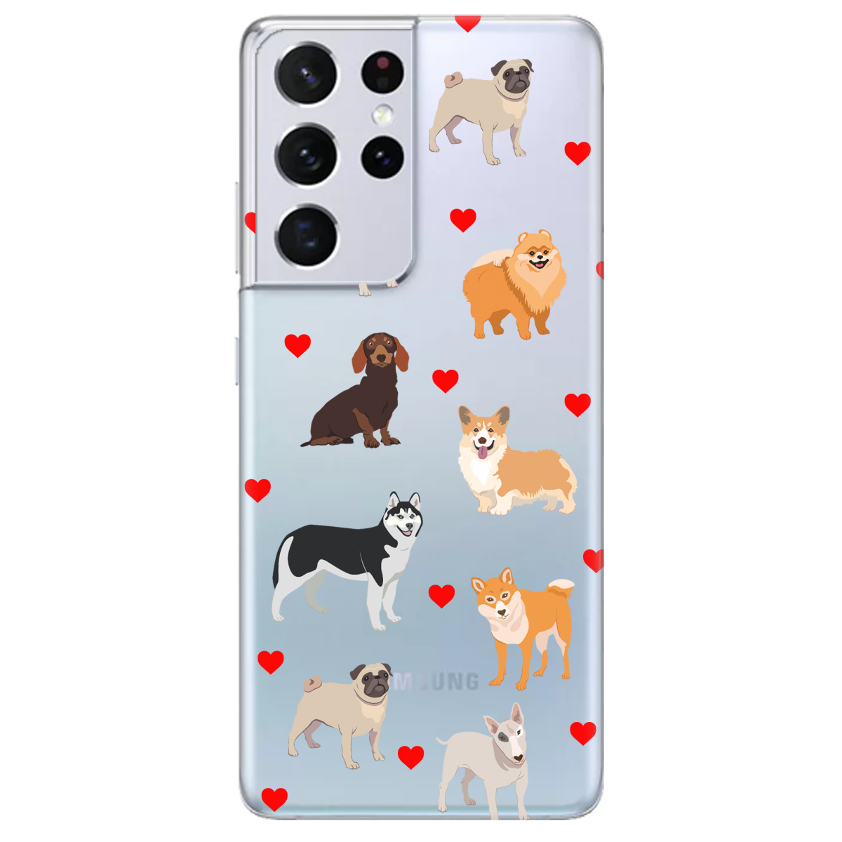 Чохол для Samsung Galaxy S21 Ultra Любов у кожному гав - фото 1 Чохол для Samsung Galaxy S21 Ultra Любов у кожному гав - фото 1 - Чохли для телефонів