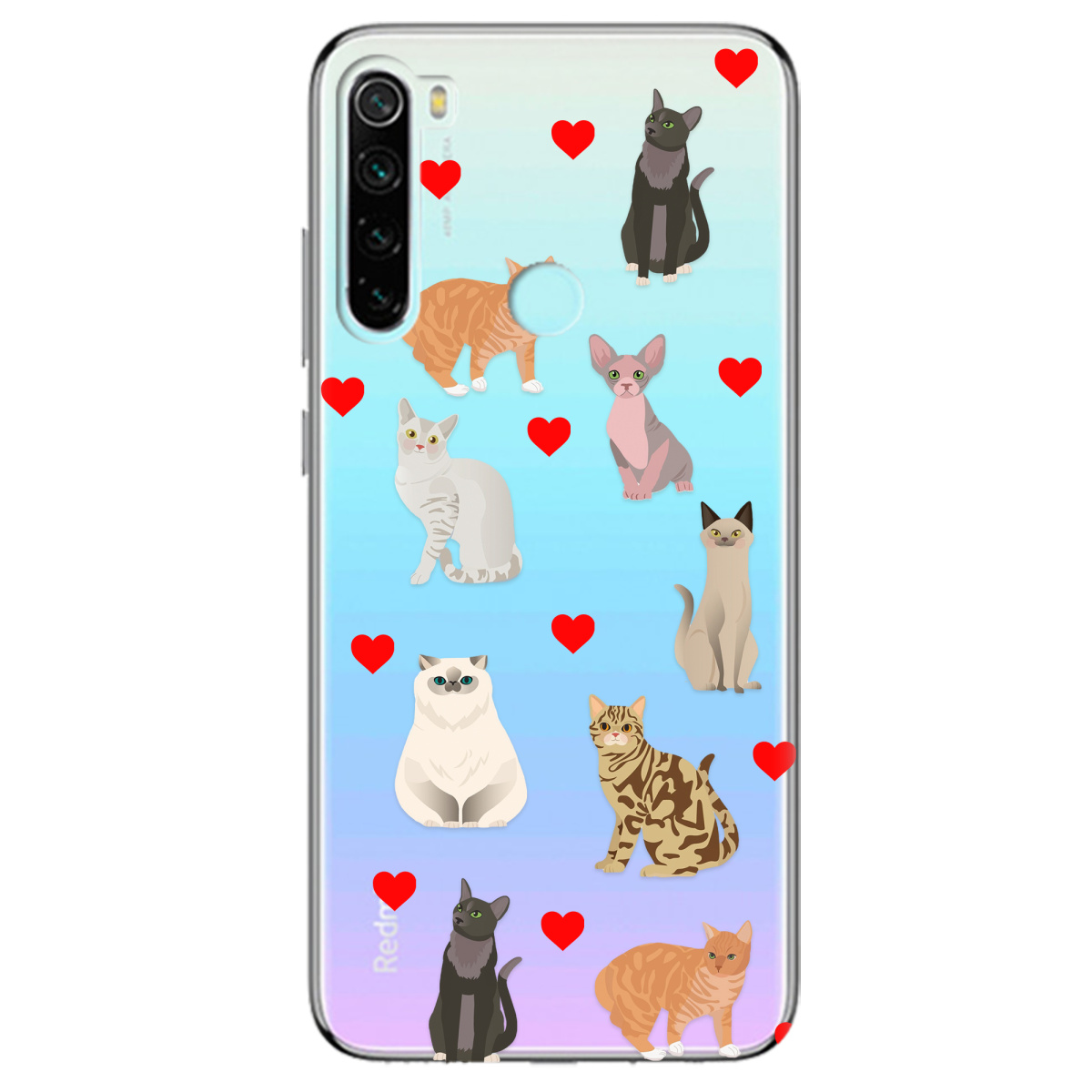 Чохол для Xiaomi Redmi Note 8 Любов у кожному мяу - фото 1 - Чохли для телефонів