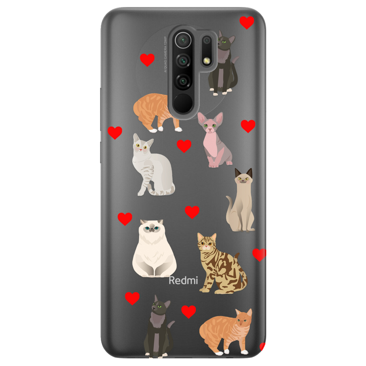 Чохол для Xiaomi Redmi 9 Любов у кожному мяу - фото 1 - Чохли для телефонів