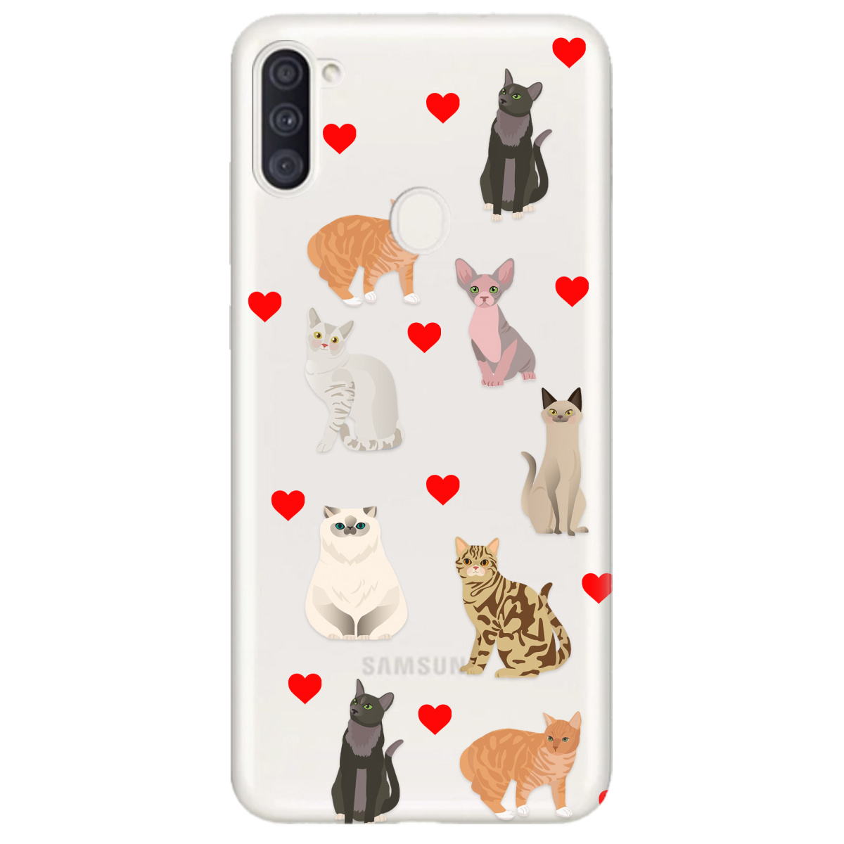 Чохол для Samsung Galaxy A11 Любов у кожному мяу - фото 1 - Чохли для телефонів