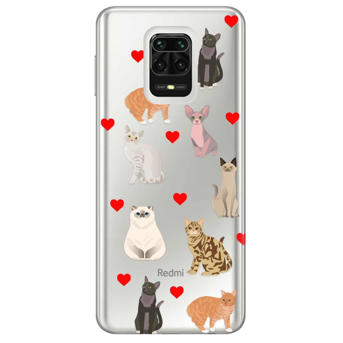 Чехол для Xiaomi Redmi Note 9s Любов у кожному мяу - фото 1 Чехол для Xiaomi Redmi Note 9s Любов у кожному мяу - фото 1 - Чехлы для телефонов