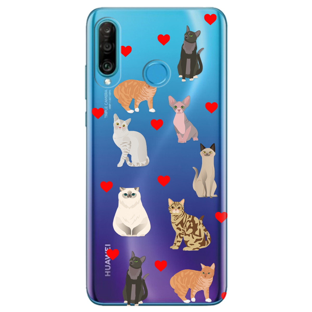 Чохол для Huawei P30 Lite Любов у кожному мяу - фото 1 Чохол для Huawei P30 Lite Любов у кожному мяу - фото 1 - Чохли для телефонів