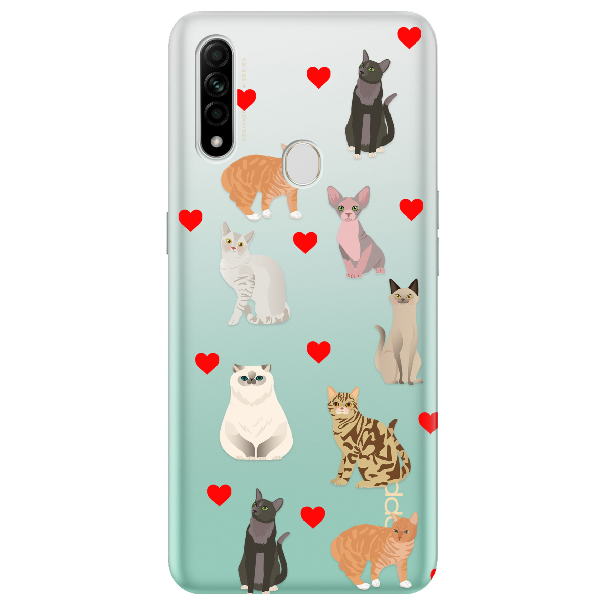 Чохол для Oppo A31 Любов у кожному мяу - фото 1 Чохол для Oppo A31 Любов у кожному мяу - фото 1 - Чохли для телефонів