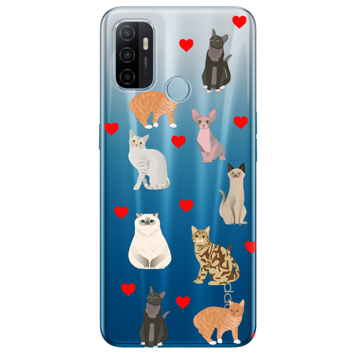 Чохол для Oppo A53/ A32/ A33 Любов у кожному мяу - фото 1 - Чохли для телефонів