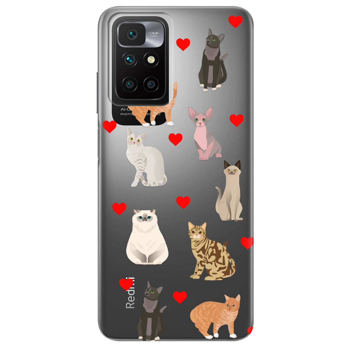 Чехол для Xiaomi Redmi 10 Любов у кожному мяу - фото 1 - Чехлы для телефонов