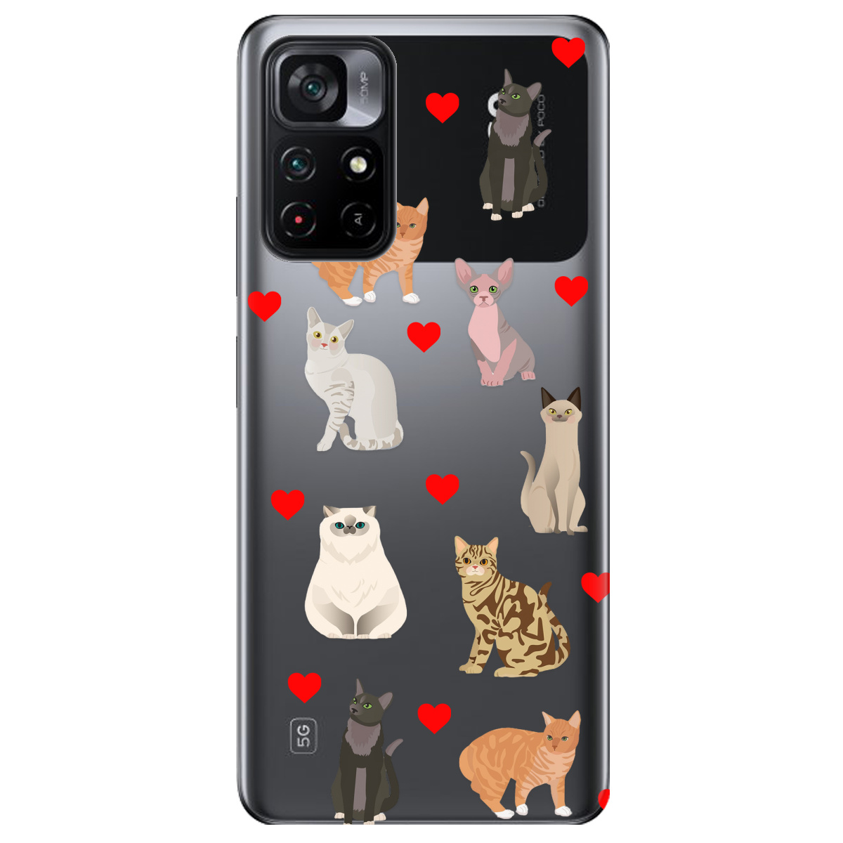 Чехол для Xiaomi Poco M4 Pro 5G Любов у кожному мяу - фото 1 - Чехлы для телефонов