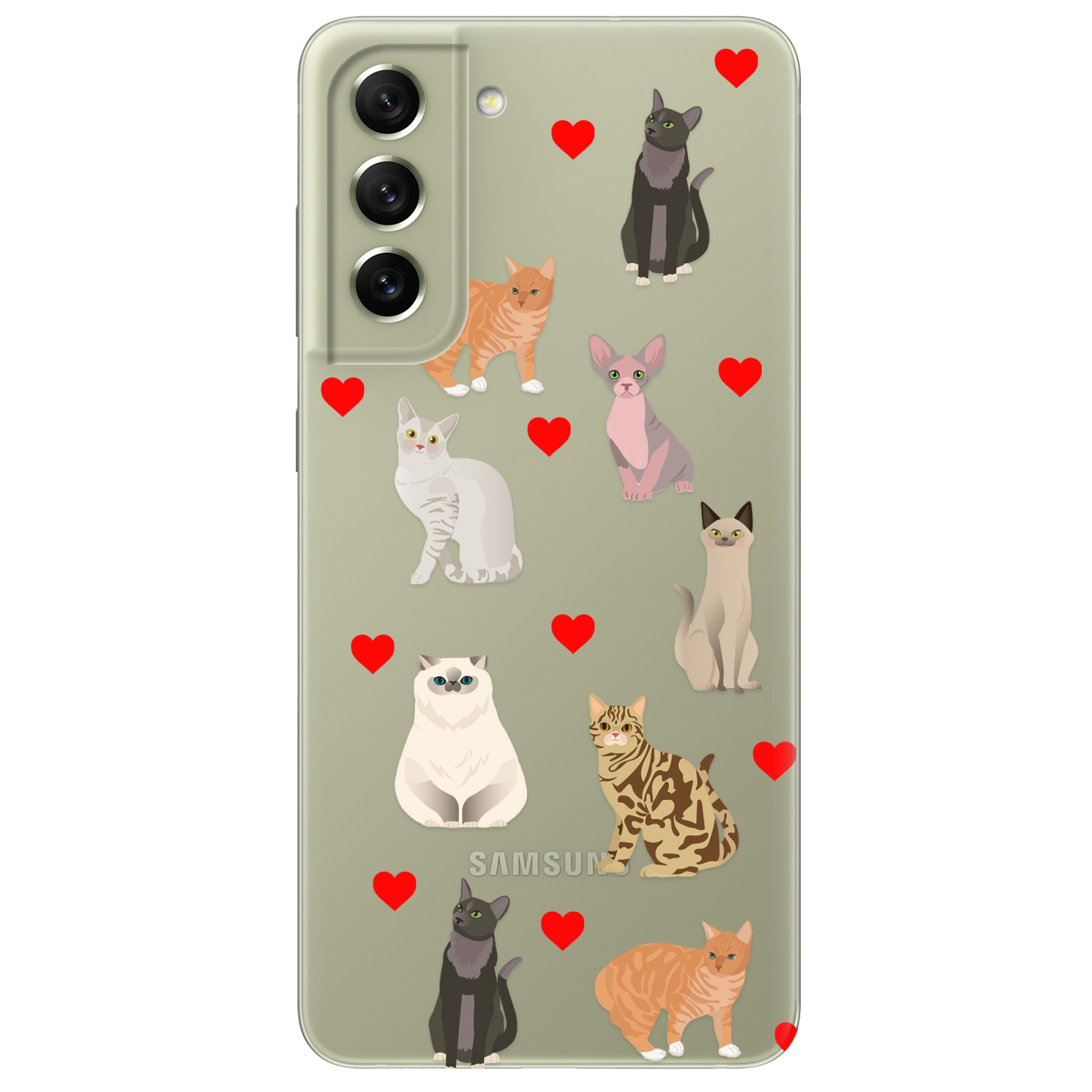 Чохол для Samsung Galaxy S21 FE Любов у кожному мяу - фото 1 - Чохли для телефонів