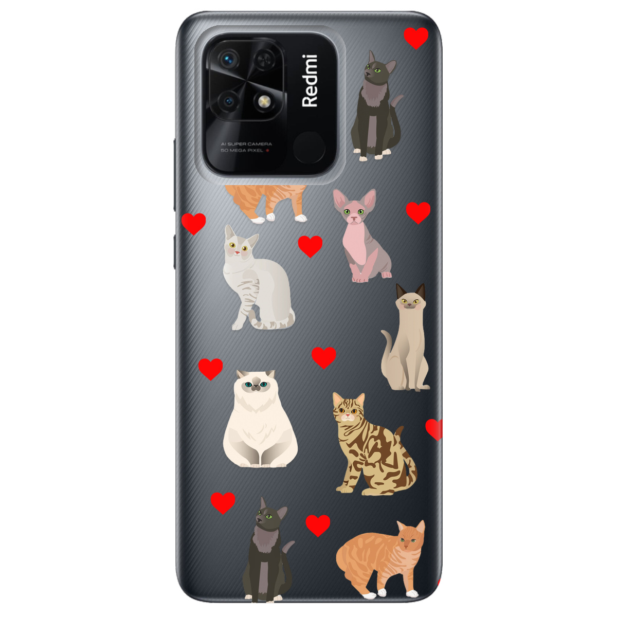 Чехол для Xiaomi Redmi 10C Любов у кожному мяу - фото 1 - Чехлы для телефонов