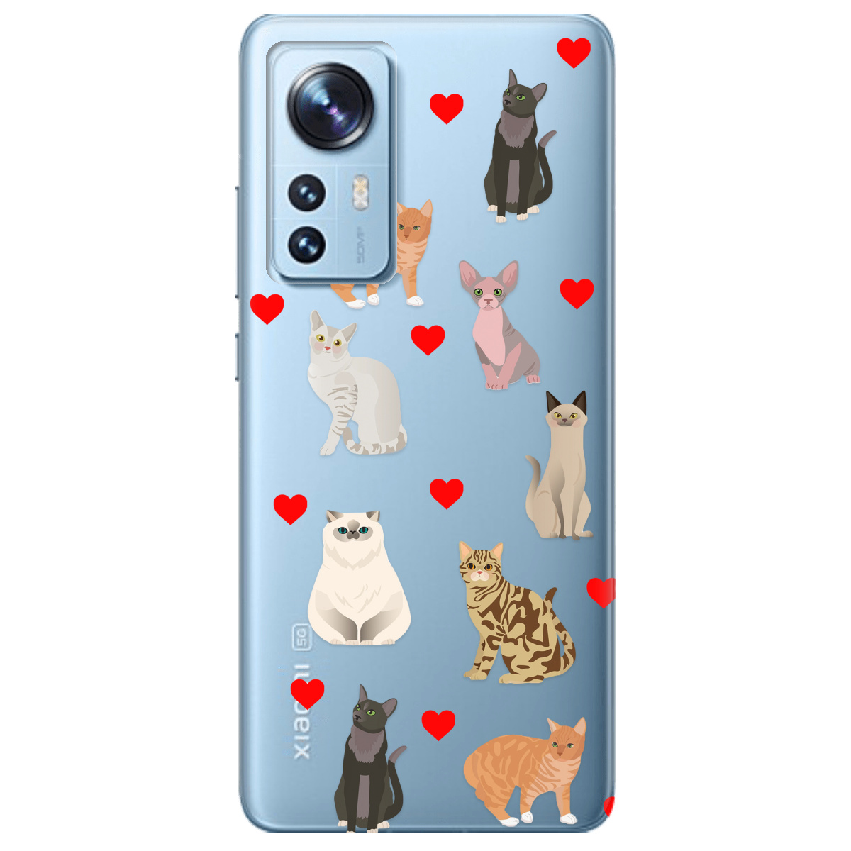 Чохол для Xiaomi 12 Любов у кожному мяу - фото 1 Чохол для Xiaomi 12 Любов у кожному мяу - фото 1 - Чохли для телефонів
