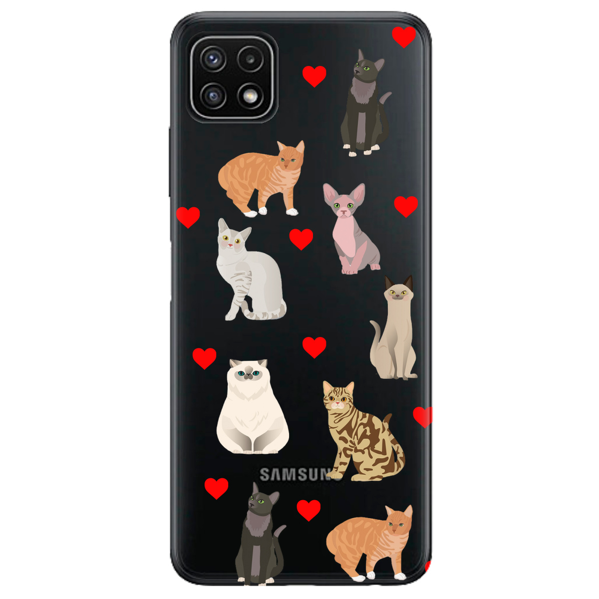 Чохол для Samsung Galaxy A22 5G Любов у кожному мяу - фото 1 - Чохли для телефонів